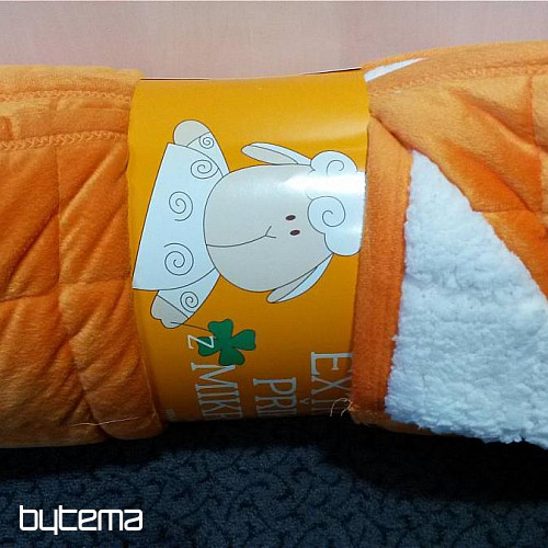 coperta in microfibra EXTRA SOFT punto PECORA arancione