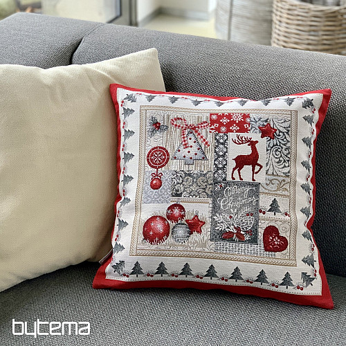 Federa per cuscino con arazzo natalizio BUON NATALE
