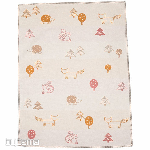 Coperta in cotone per bambini DF Animali 100x75