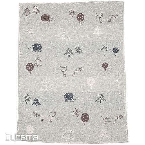 Coperta in cotone per bambini DF Animali 100x75