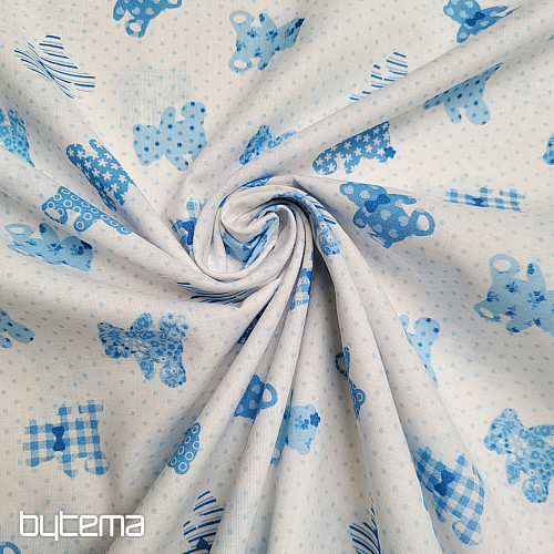 Tessuto di cotone BABY TEDDY blu