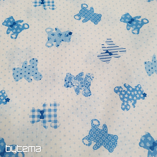Tessuto di cotone BABY TEDDY blu