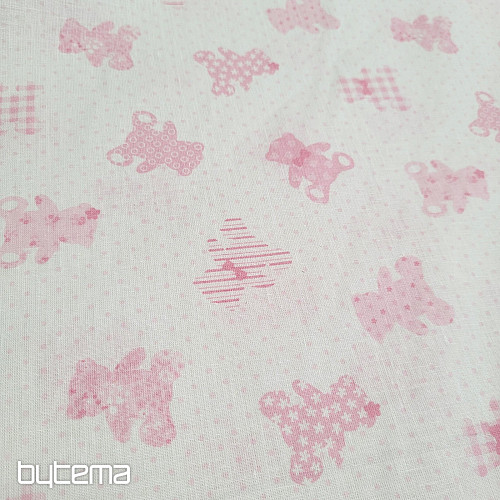 Tessuto in cotone BABY TEDDY rosa