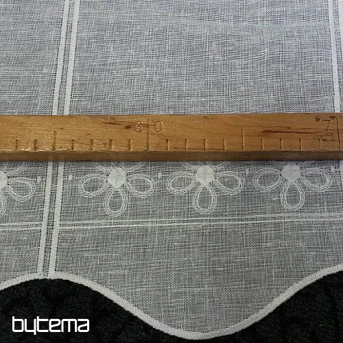 Tenda Per Finestra In Vetro Colorato Fiori 11383 Crema