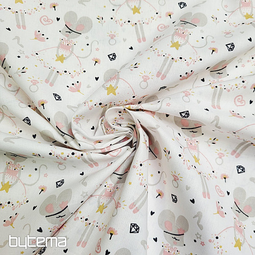 Tessuto di cotone MICE grigio