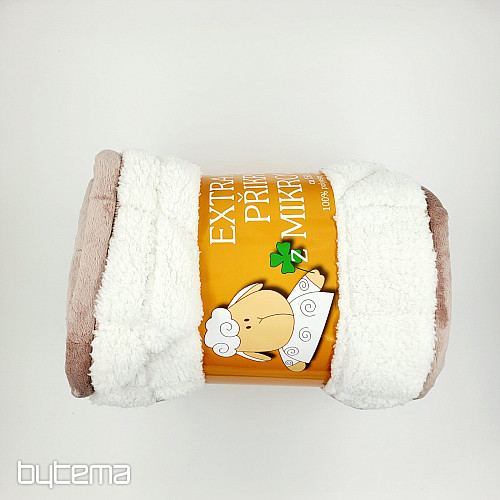 coperta in microfibra EXTRA MORBIDA PECORA trapuntata beige-grigio