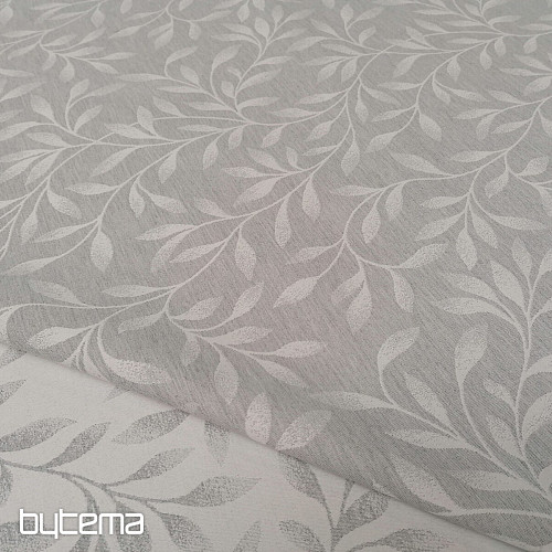 Tessuto decorativo jacquard NIGHT LEAFS grigio