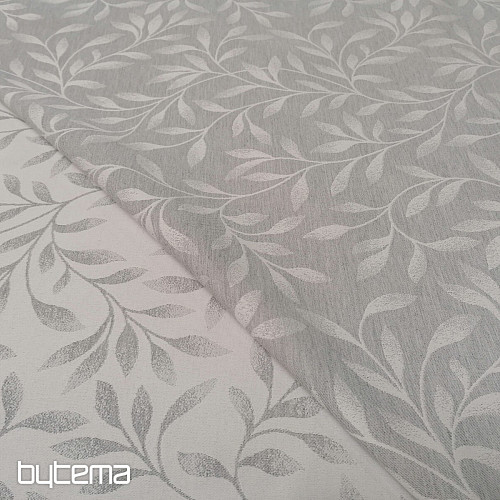 Tessuto decorativo jacquard NIGHT LEAFS grigio