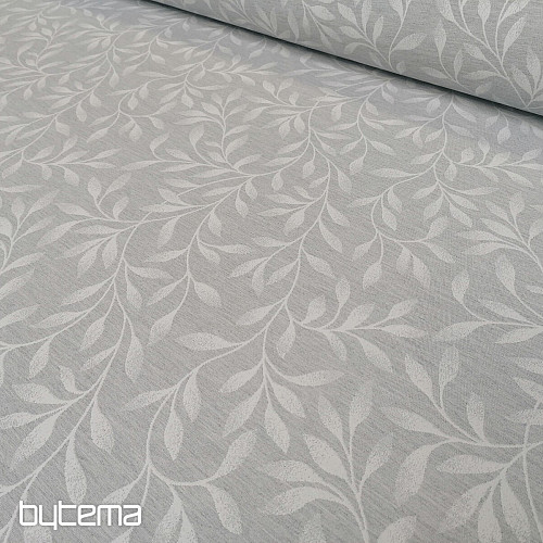 Tessuto decorativo jacquard NIGHT LEAFS grigio