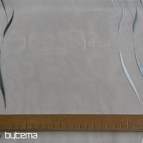 Tenda in voile con ricamo Gerster grigio 195/0810