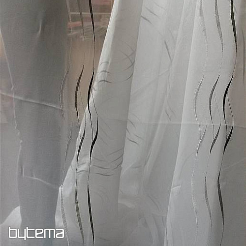 Tenda in voile con ricamo Gerster grigio 195/0810