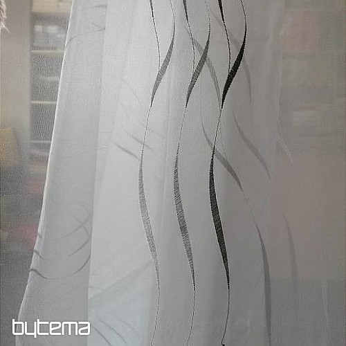 Tenda in voile con ricamo Gerster grigio 195/0810