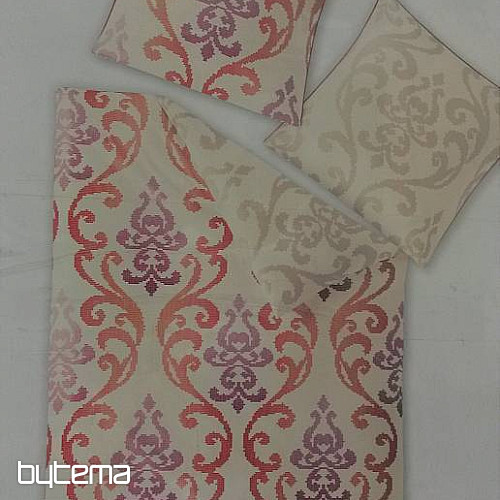 biancheria da letto in raso SOL-K 8716-60 ornamento rosso
