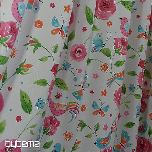 Tessuto decorativo UCCELLI rosa