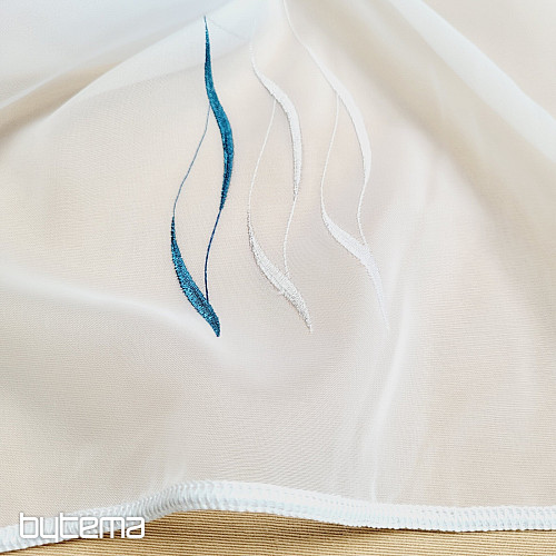Tenda di lusso ricamata bianco - scuro. turchese GERSTER 195/0800