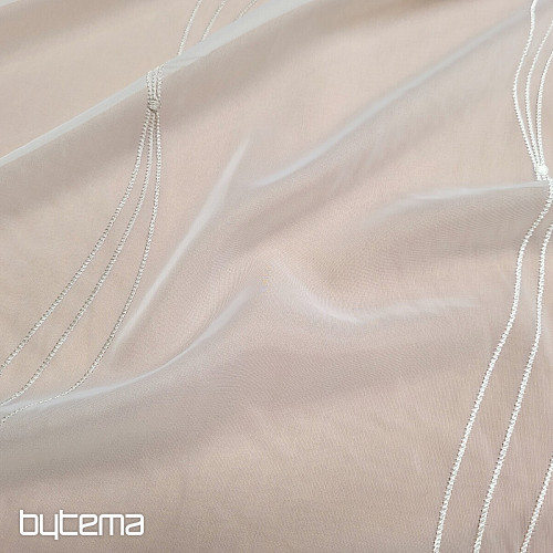 Tenda di lusso ricamata bianco caffè - crema GERSTER 556/0840