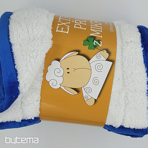 coperta in microfibra EXTRA SOFT punto PECORA blu