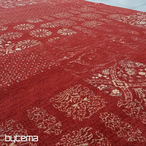 Tappeto di lusso in lana DJOBIE PATCH rosso