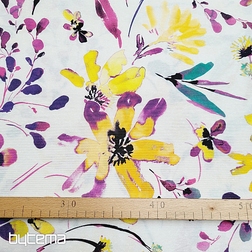 Tessuto decorativo ALENA fiori lilla