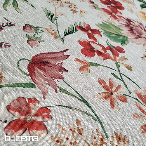 Tessuto di lino FIORI DI PRATO