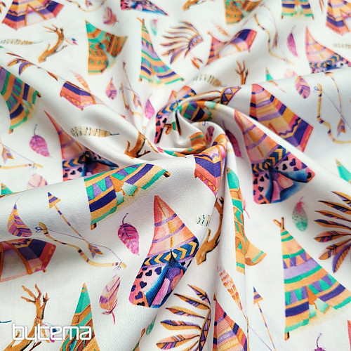 TEEPEE in raso di cotone per bambini con stampa digitale