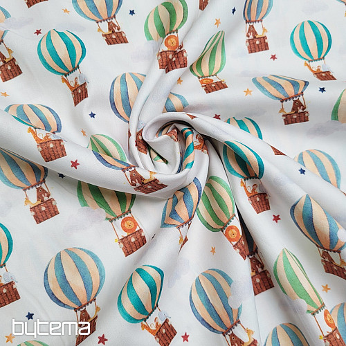Stampa digitale in raso di cotone per bambini FLYING BALLOONS