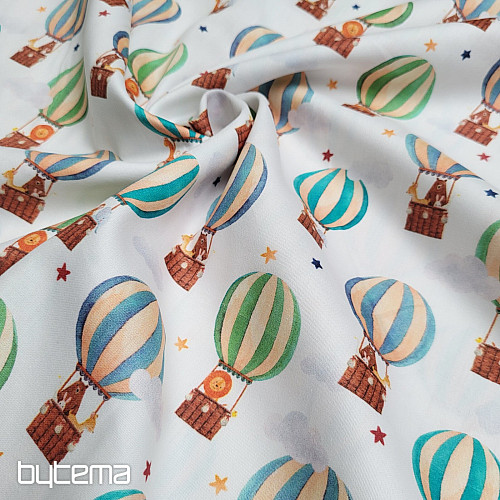 Stampa digitale in raso di cotone per bambini FLYING BALLOONS