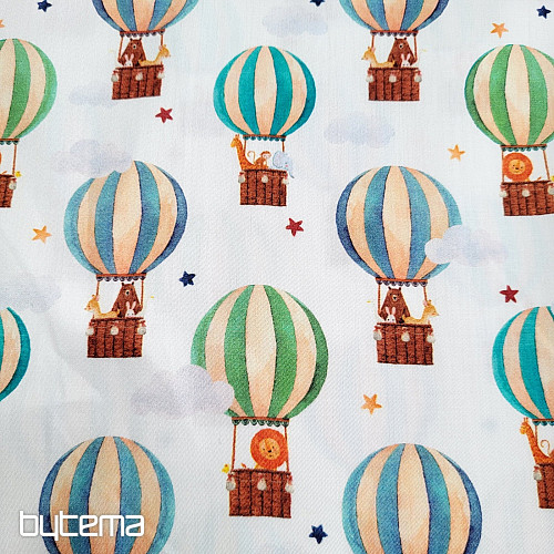 Stampa digitale in raso di cotone per bambini FLYING BALLOONS