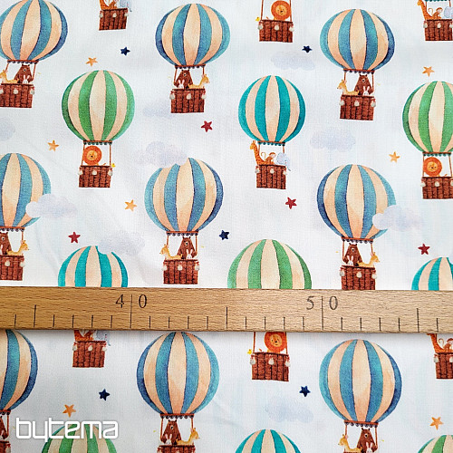 Stampa digitale in raso di cotone per bambini FLYING BALLOONS