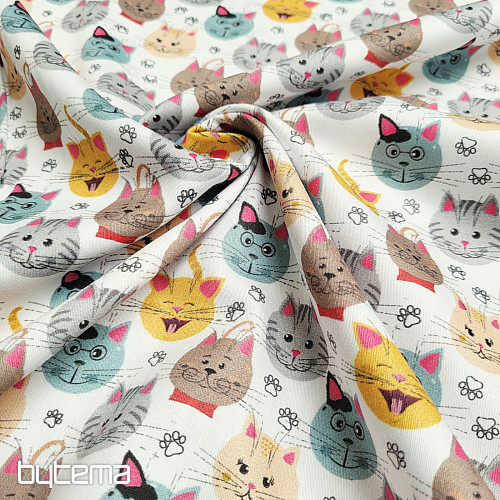 Stampa digitale CATS in rasatello di cotone per bambini