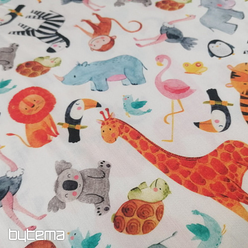 Stampa digitale ZOO in raso di cotone per bambini