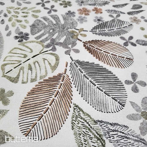 Tessuto decorativo MELIA LEAVES marrone