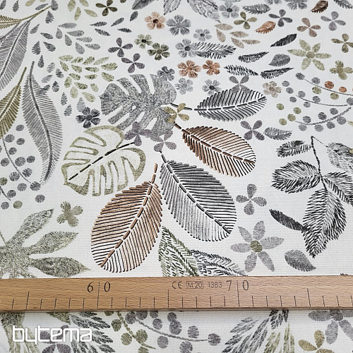 Tessuto decorativo MELIA LEAVES marrone
