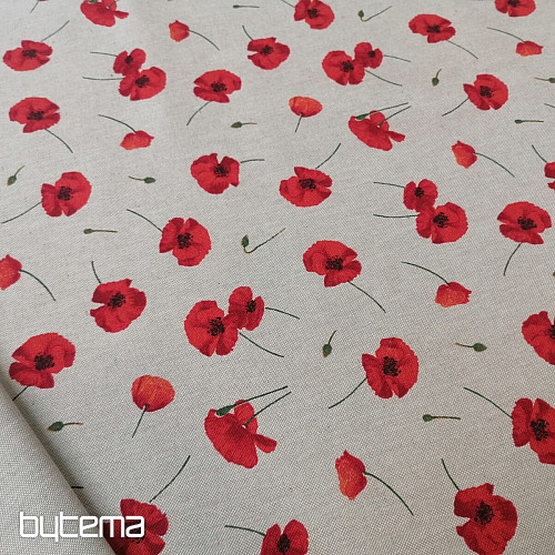 Tessuto decorativo papavero POPPY