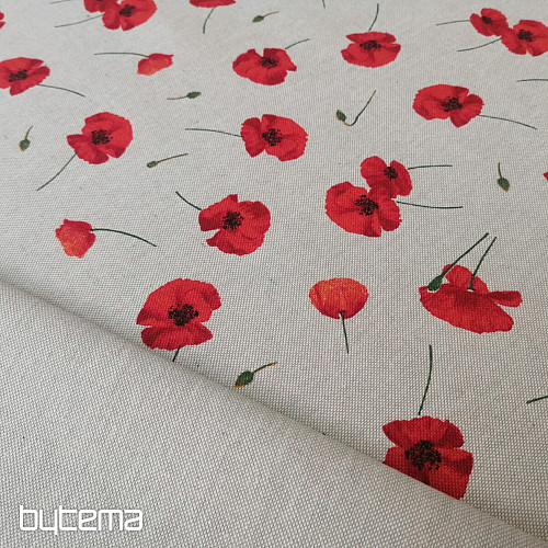 Tessuto decorativo papavero POPPY