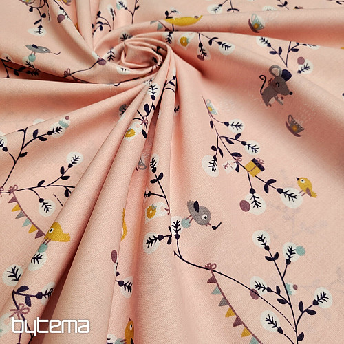 Tessuto di cotone FOX rosa