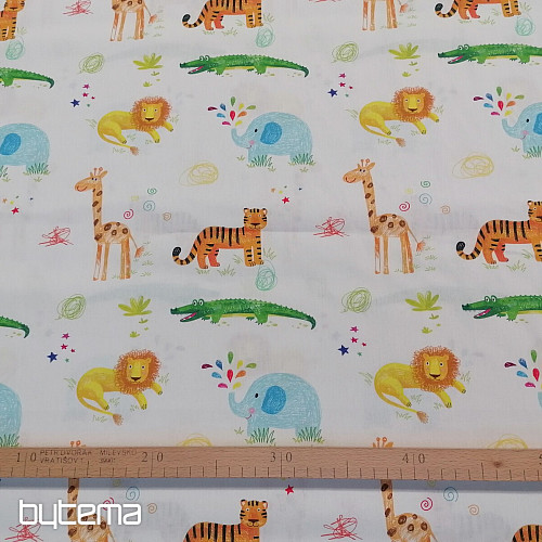 Tessuto di cotone JUNGLE DOODLE