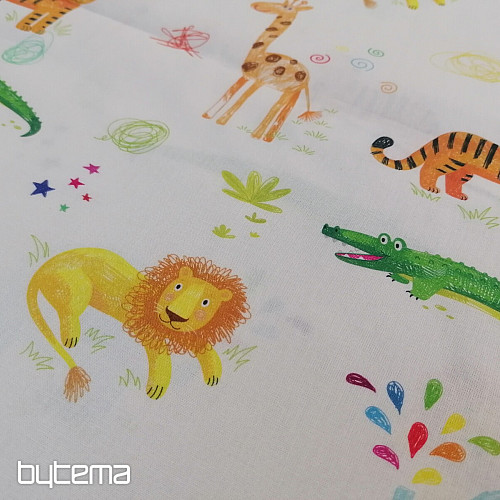 Tessuto di cotone JUNGLE DOODLE