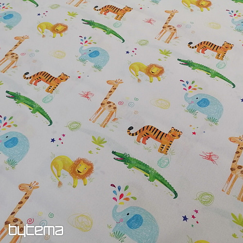 Tessuto di cotone JUNGLE DOODLE