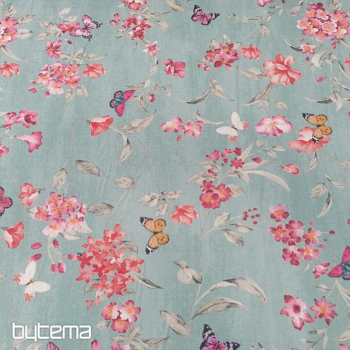 Tessuto decorativo FIORI turchese