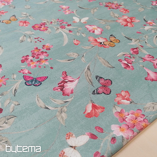 Tessuto decorativo FIORI turchese