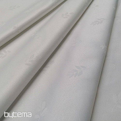 Tessuto decorativo FOGLIE bianco