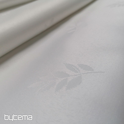 Tessuto decorativo FOGLIE bianco