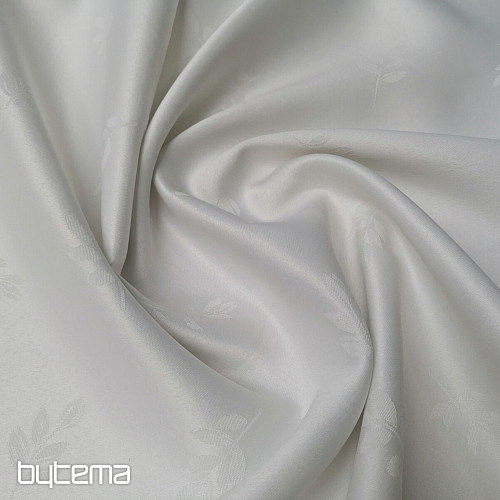 Tessuto decorativo FOGLIE bianco