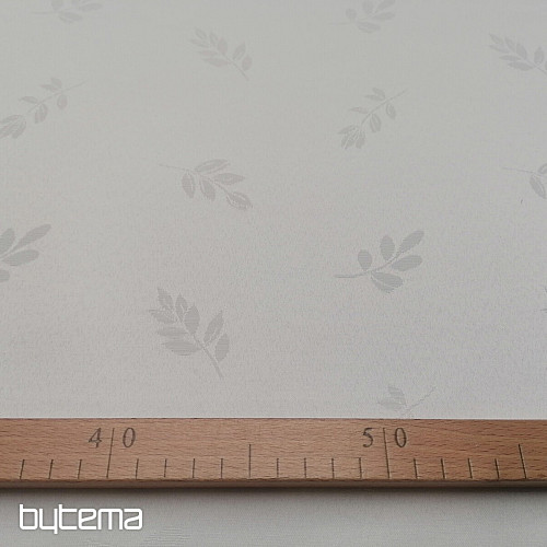 Tessuto decorativo FOGLIE bianco