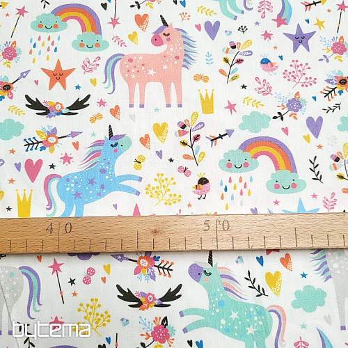 Raso di cotone per bambini UNICORNI digitali