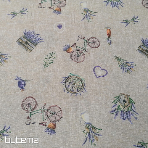 Tessuto decorativo LAVANDA BICICLETTA 2
