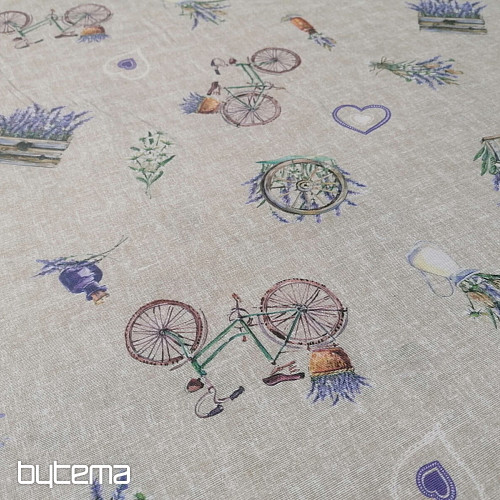 Tessuto decorativo LAVANDA BICICLETTA 2