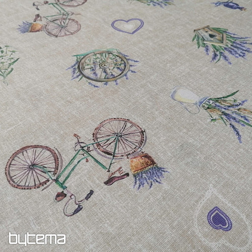 Tessuto decorativo LAVANDA BICICLETTA 2