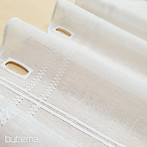 Tenda ricamata per vetrate GERSTER 11419 bianco